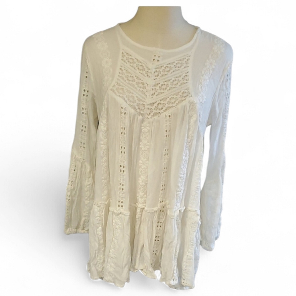 Free People White Lace Blouse